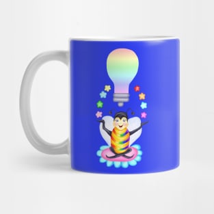 Bee Rainbow Lightbulb Idea Mug